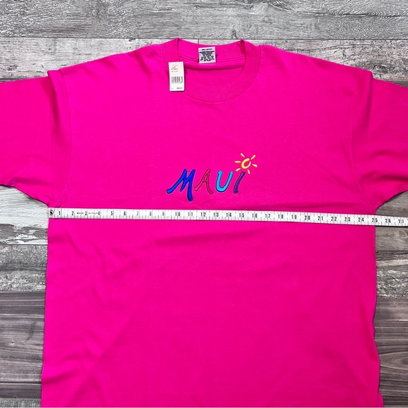 Vintage NWT HRLA Maui Embroidered T Shirt Size XL Pink Single Stitch Deadstock - Picture 15 of 16